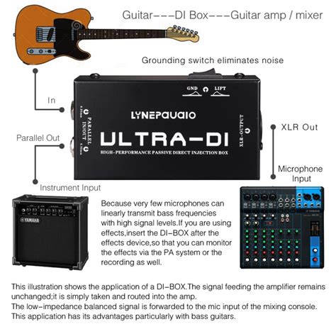 passive di box for electric guitar|di box explained.